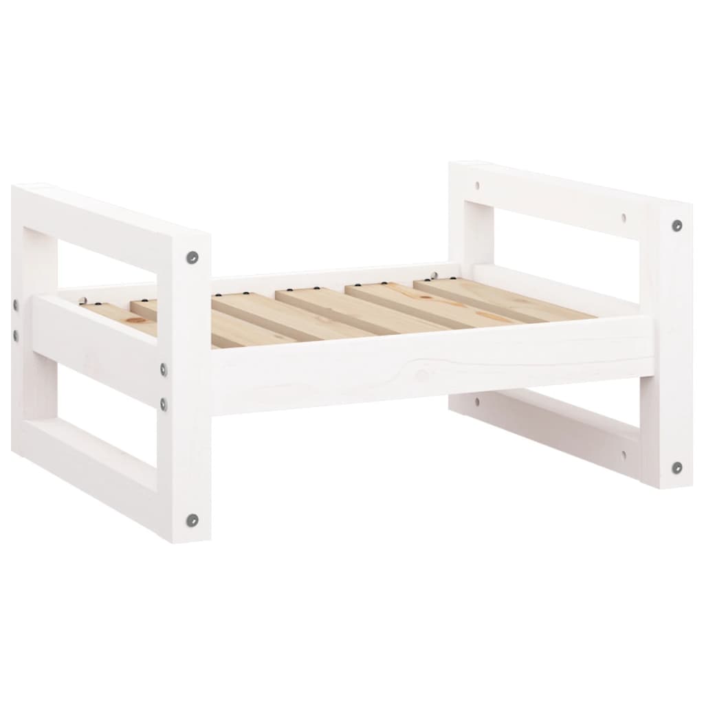 Dog bed, white, 55.5x45.5x28 cm, solid pine wood