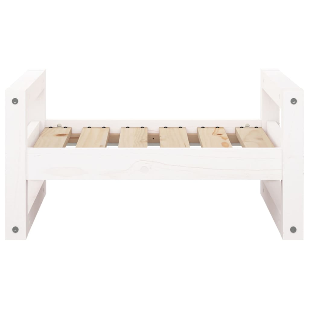 Dog bed, white, 55.5x45.5x28 cm, solid pine wood