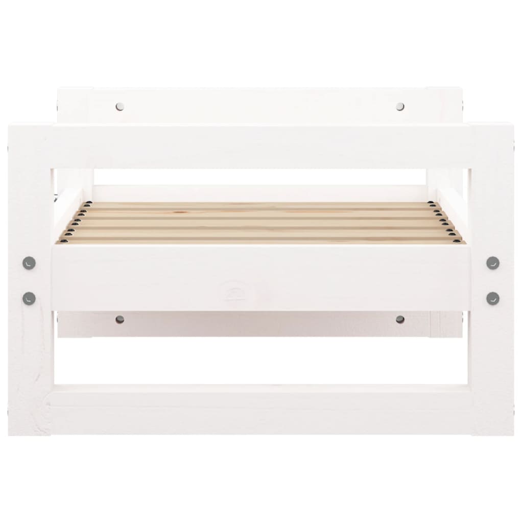 Dog bed, white, 55.5x45.5x28 cm, solid pine wood