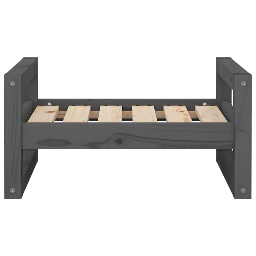 Dog bed, gray, 55.5x45.5x28 cm, solid pine wood