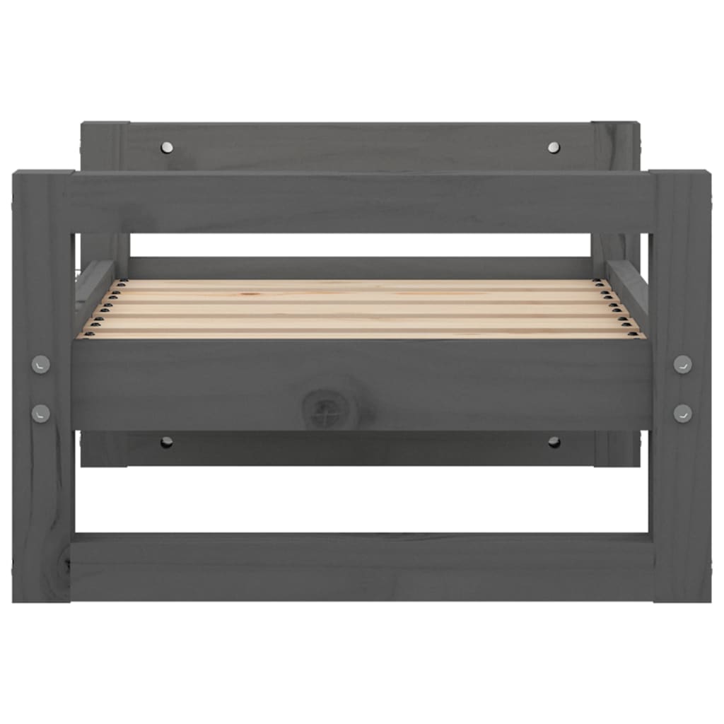 Dog bed, gray, 55.5x45.5x28 cm, solid pine wood