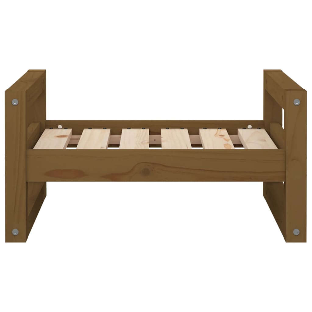 Dog bed, honey brown, 55.5x45.5x28 cm, solid pine wood