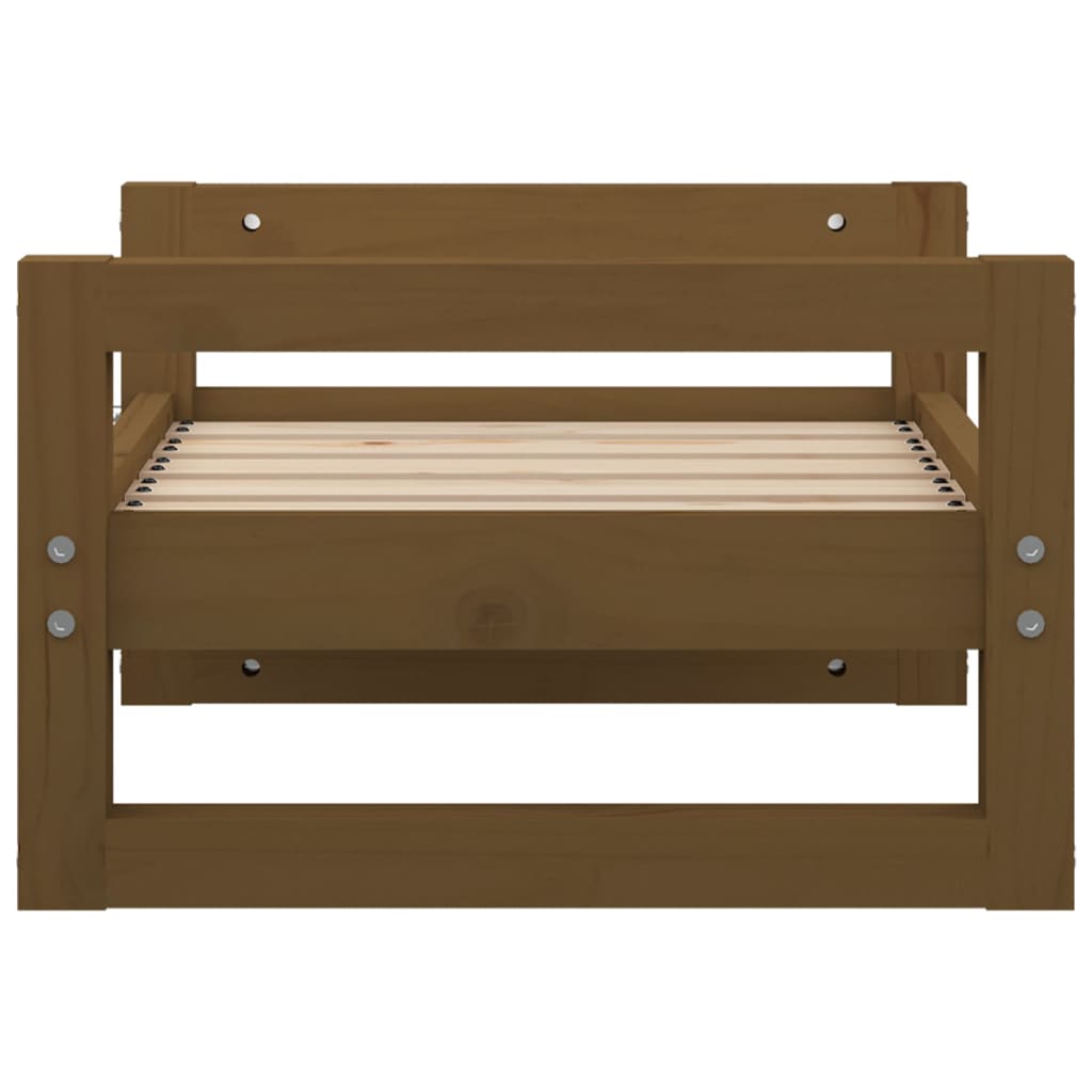 Dog bed, honey brown, 55.5x45.5x28 cm, solid pine wood