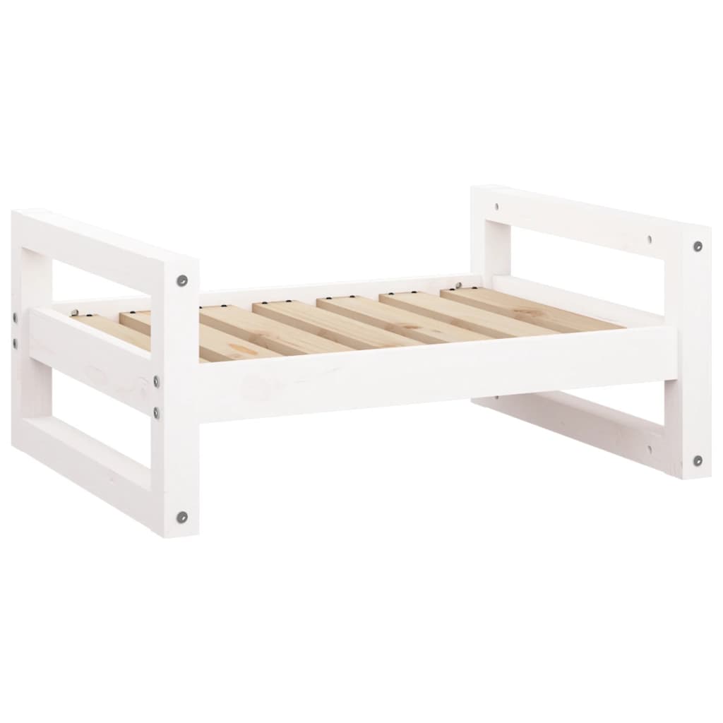 Dog bed, white, 65.5x50.5x28 cm, solid pine wood