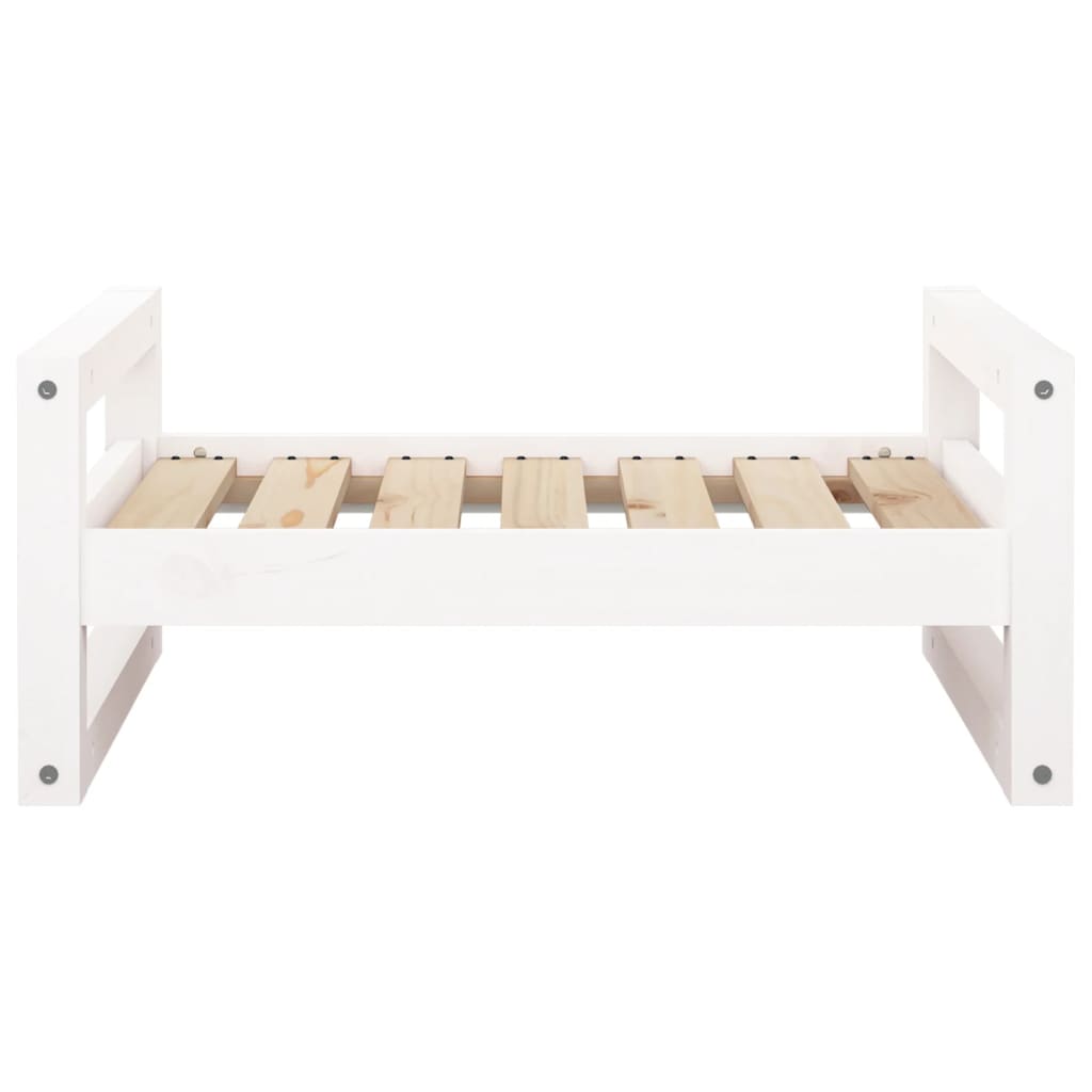 Dog bed, white, 65.5x50.5x28 cm, solid pine wood
