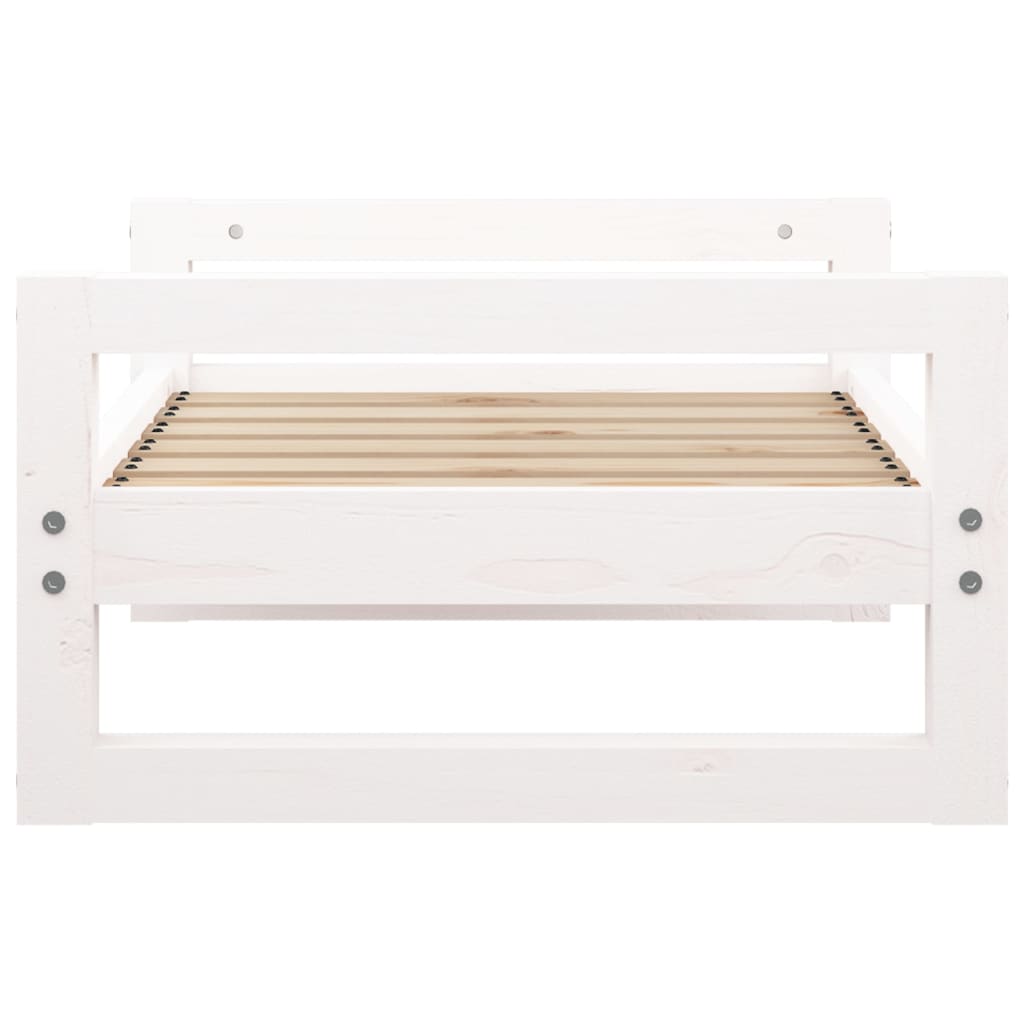 Dog bed, white, 65.5x50.5x28 cm, solid pine wood