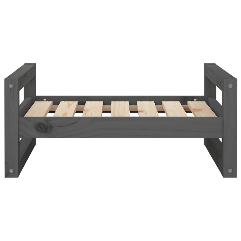 Dog bed, gray, 65.5x50.5x28 cm, solid pine wood