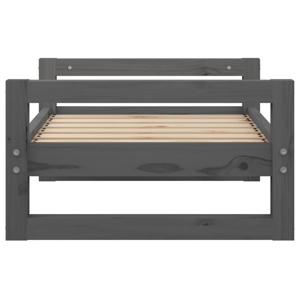 Dog bed, gray, 65.5x50.5x28 cm, solid pine wood