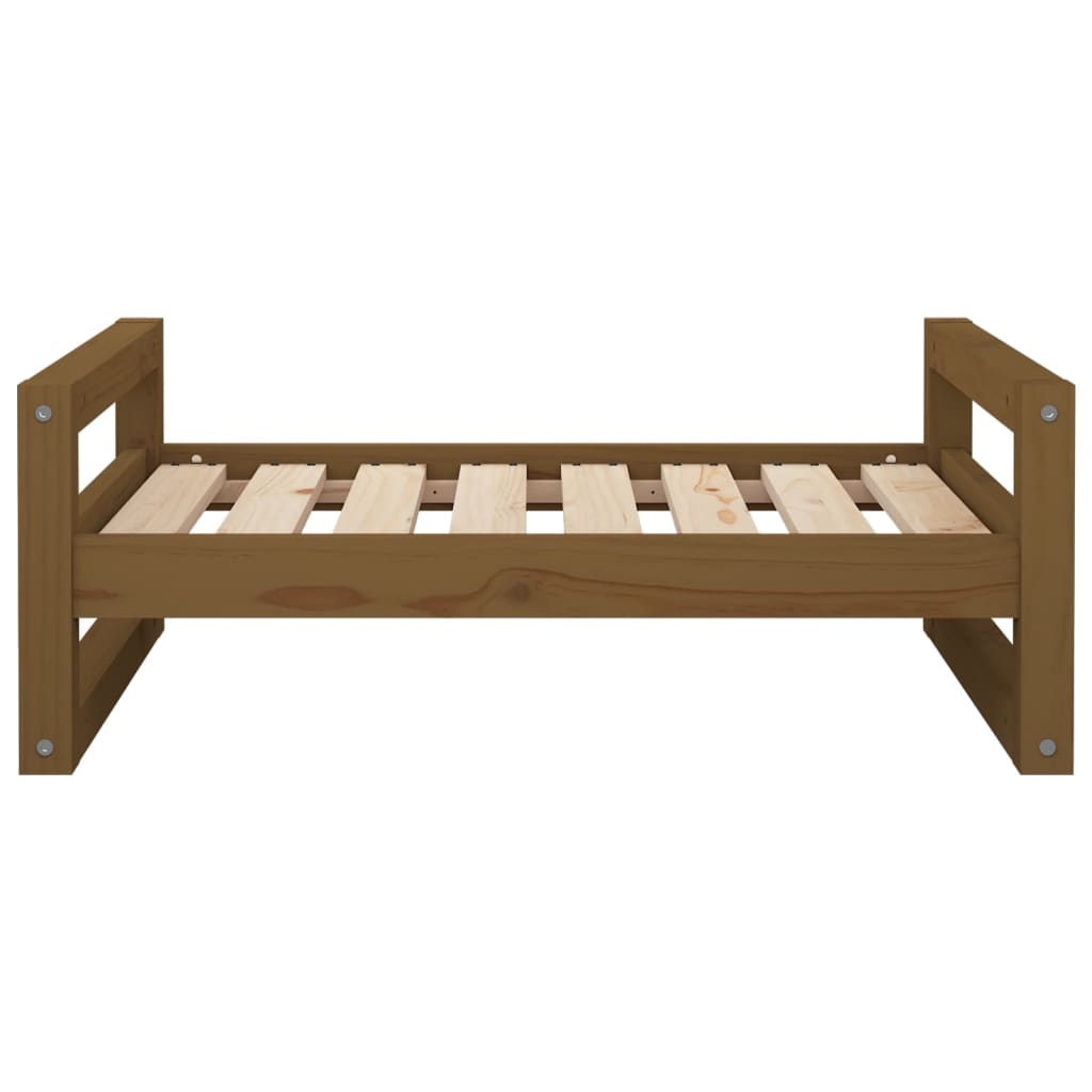 Dog bed, brown, 75.5x55.5x28 cm, solid pine wood