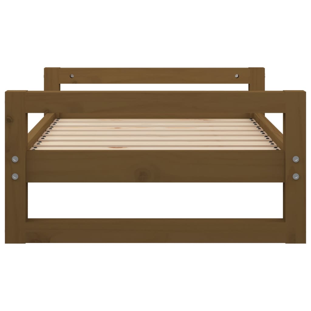 Dog bed, brown, 75.5x55.5x28 cm, solid pine wood