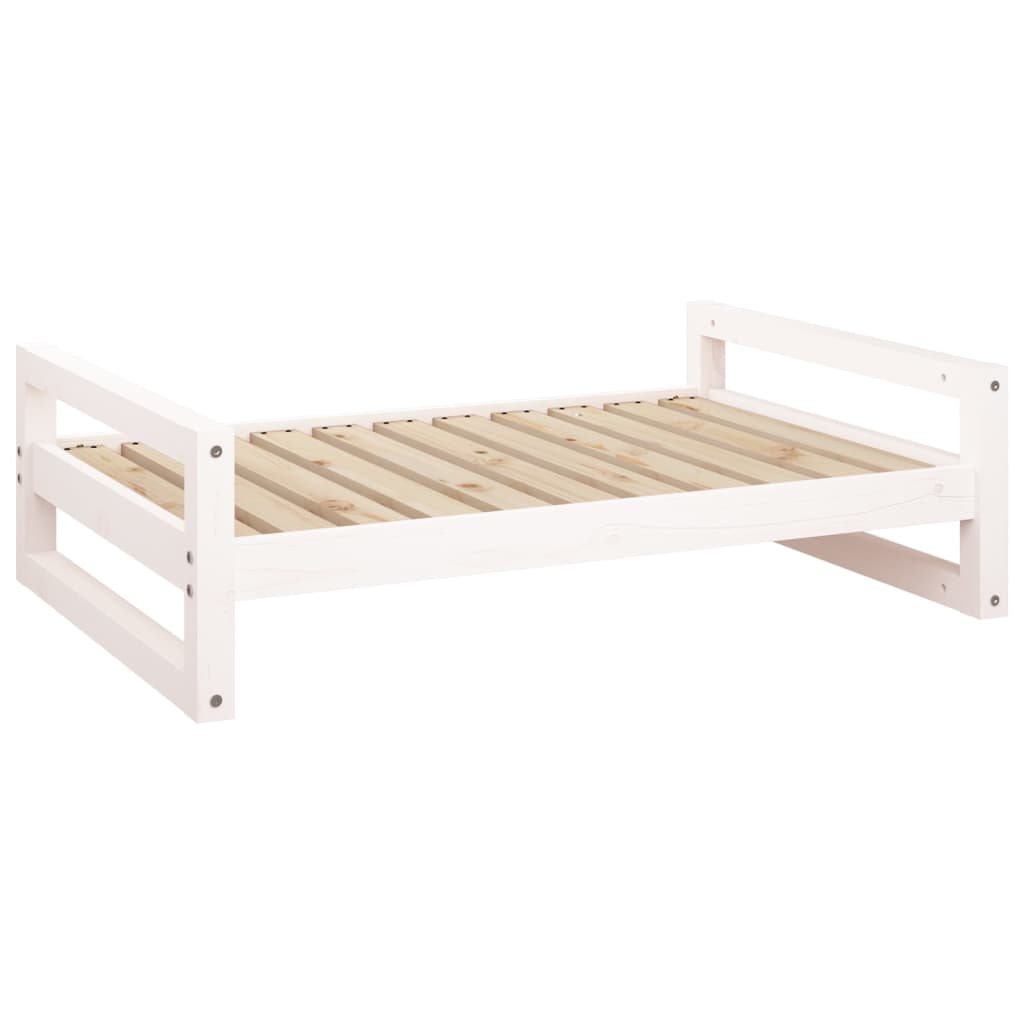 Dog bed, white, 95.5x65.5x28 cm, solid pine wood