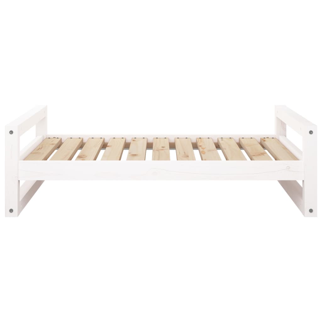 Dog bed, white, 95.5x65.5x28 cm, solid pine wood