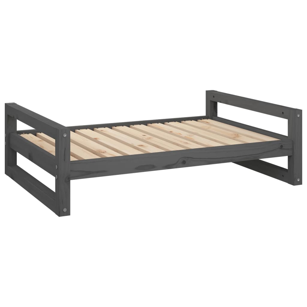 Dog bed, gray, 95.5x65.5x28 cm, solid pine wood