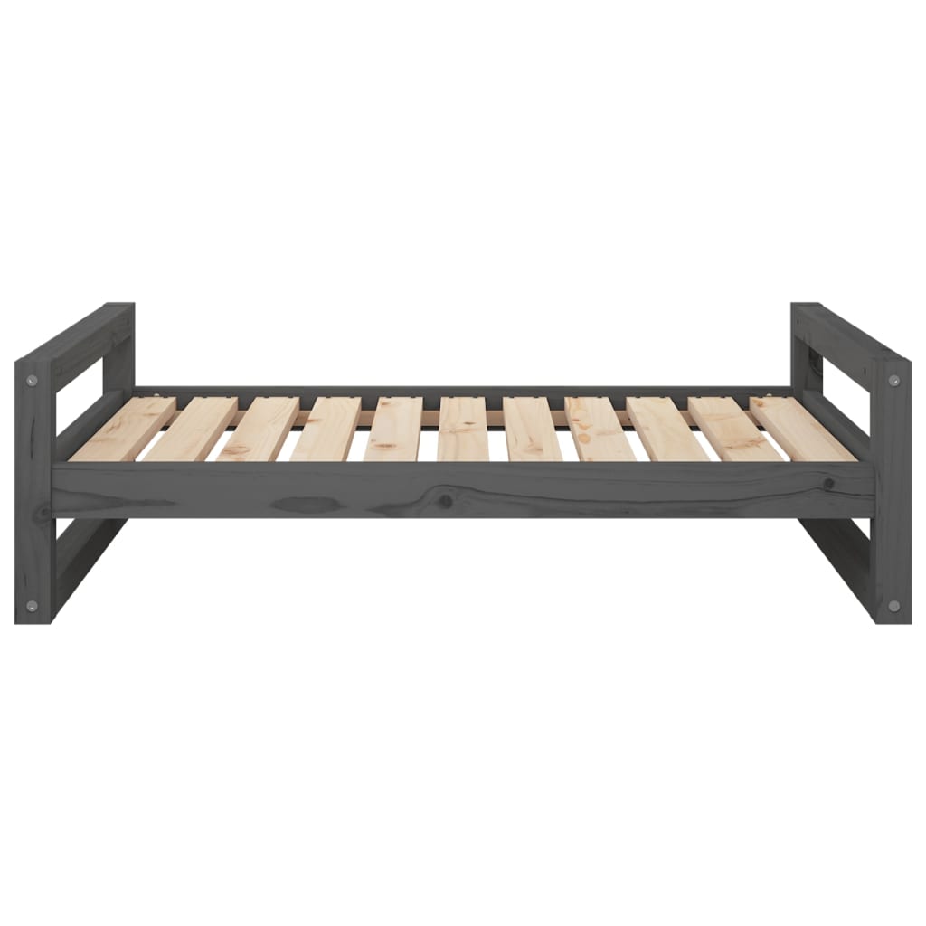 Dog bed, gray, 95.5x65.5x28 cm, solid pine wood