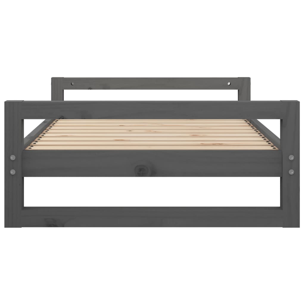 Dog bed, gray, 95.5x65.5x28 cm, solid pine wood