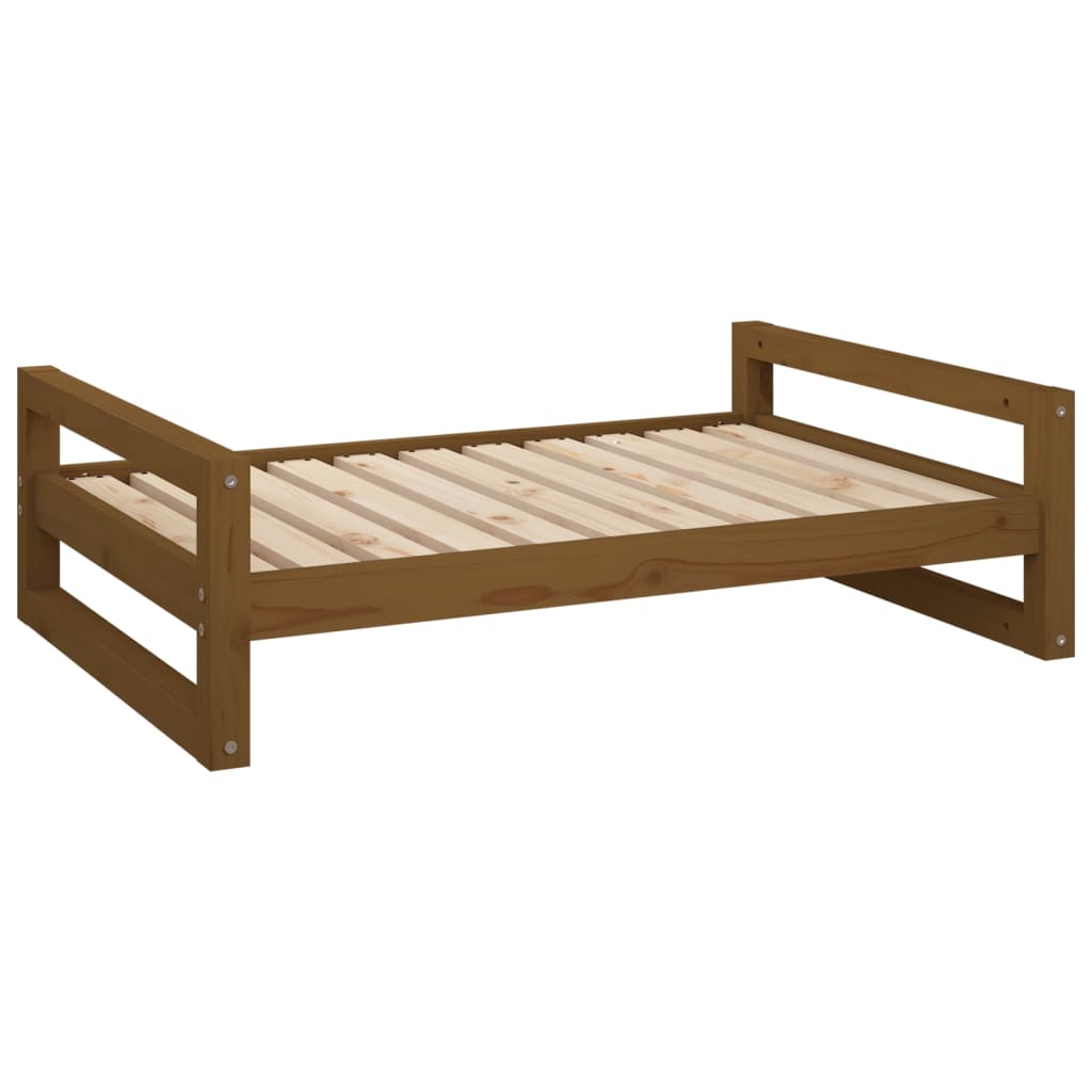 Dog bed, honey brown, 95.5x65.5x28 cm solid pine wood