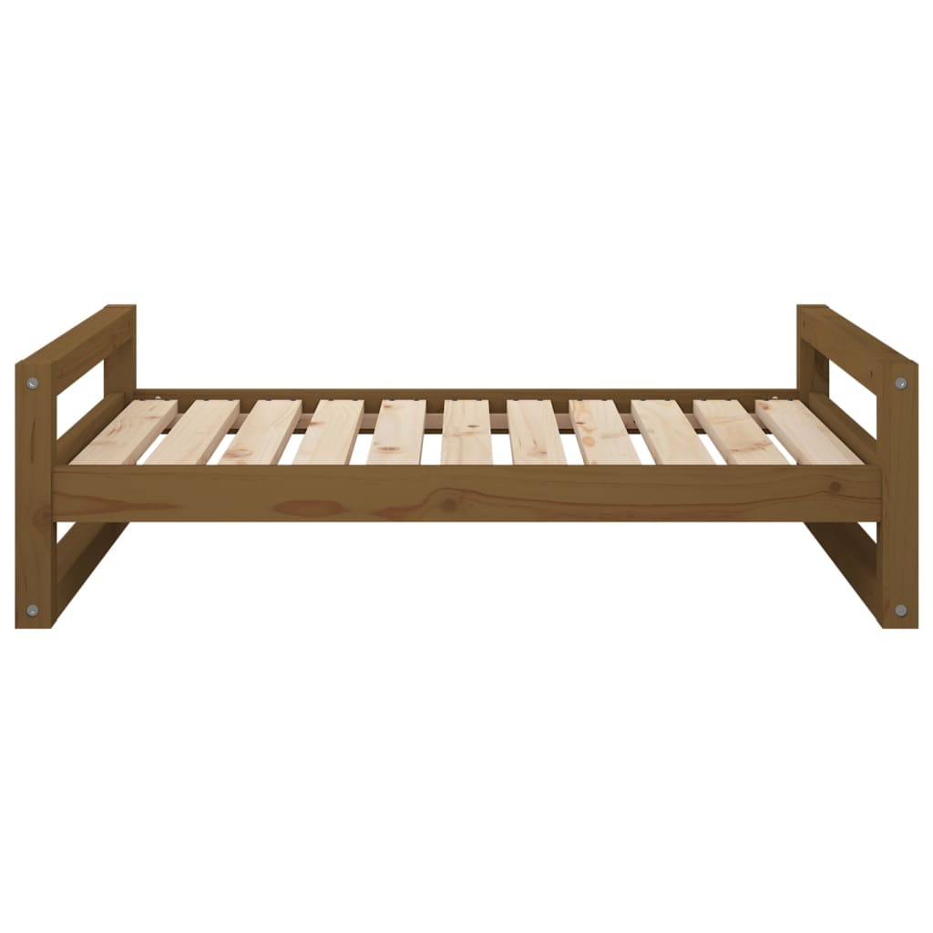 Dog bed, honey brown, 95.5x65.5x28 cm solid pine wood