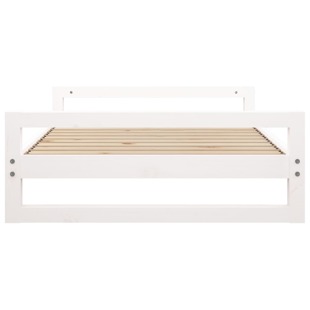 Dog bed, white, 105.5x75.5x28 cm, solid pine wood