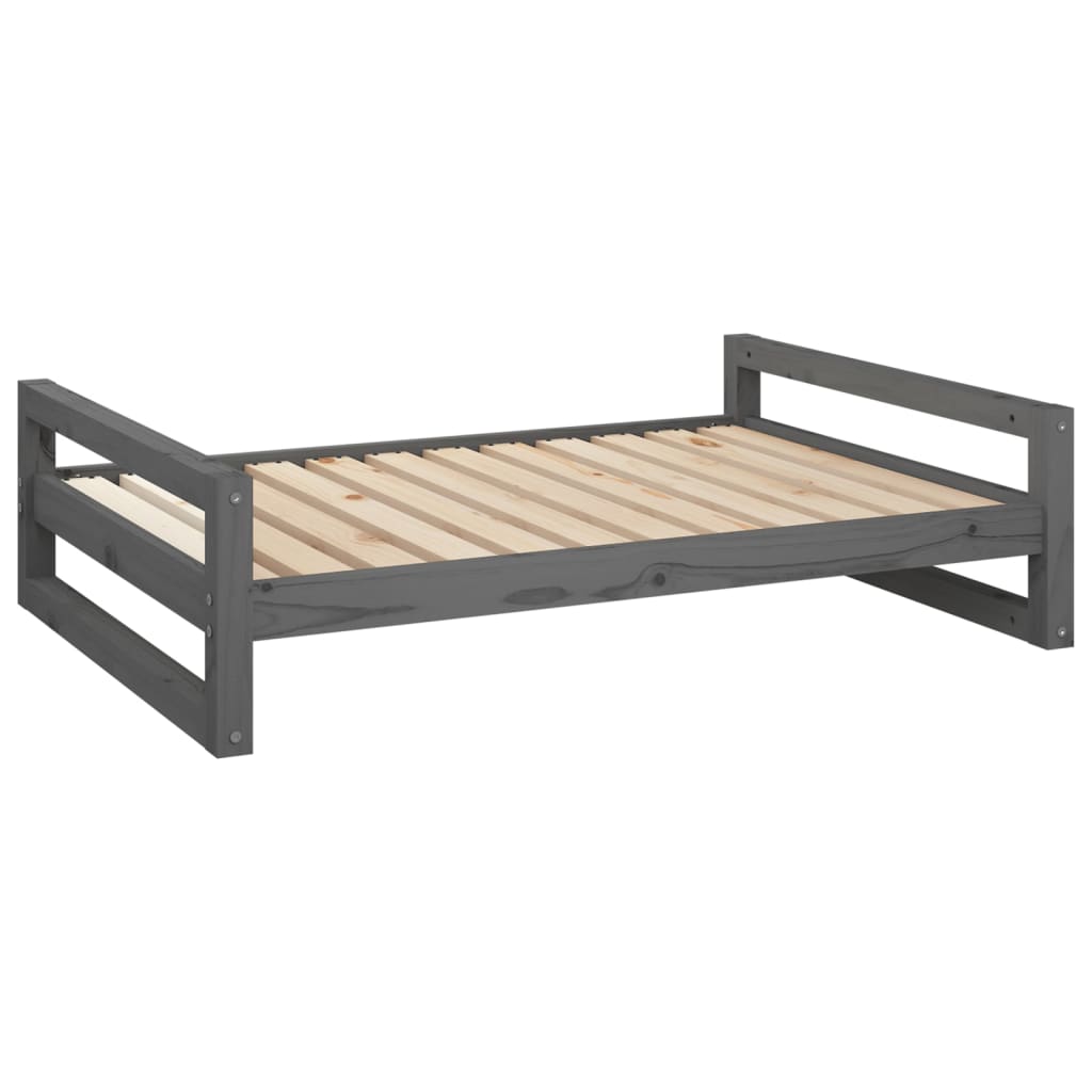 Dog bed, gray, 105.5x75.5x28 cm, solid pine wood