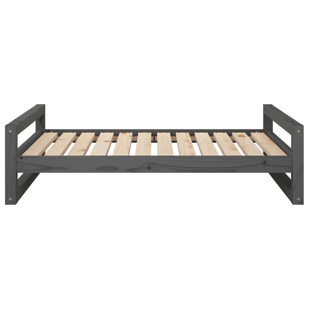 Dog bed, gray, 105.5x75.5x28 cm, solid pine wood