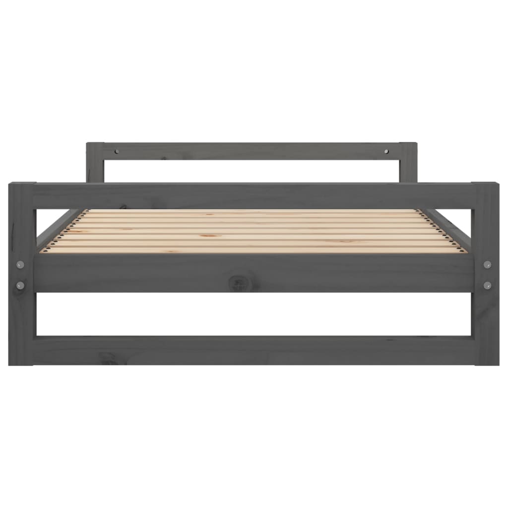 Dog bed, gray, 105.5x75.5x28 cm, solid pine wood