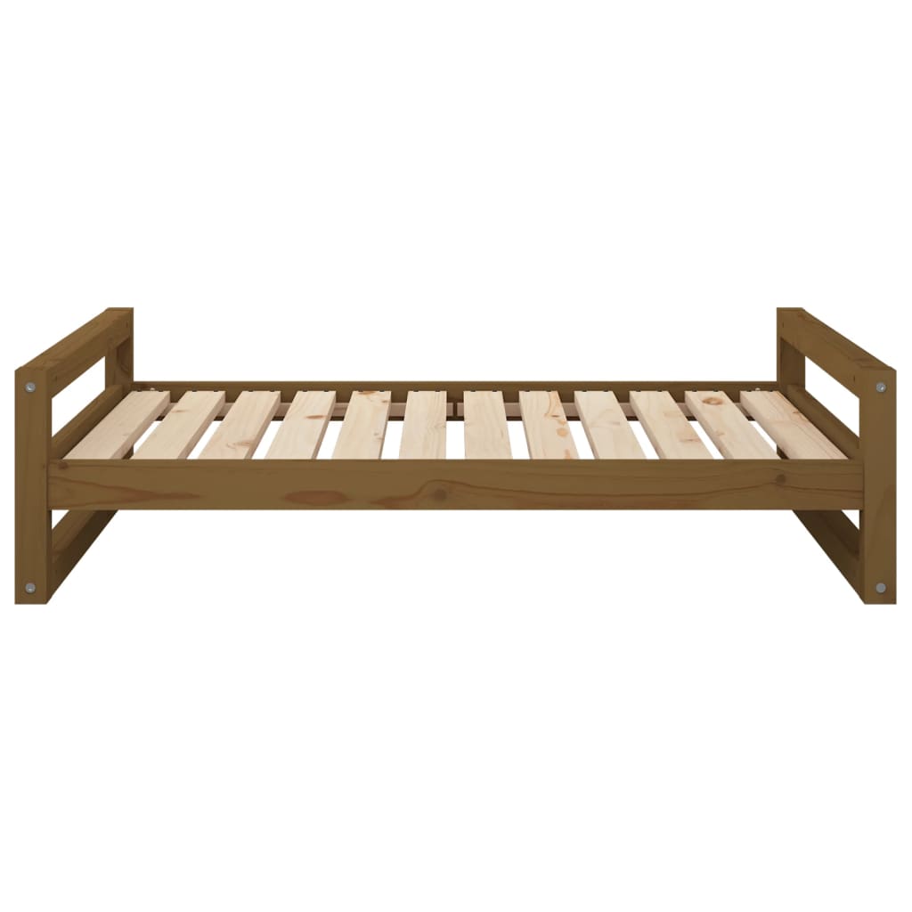 Dog bed, honey brown, 105.5x75.5x28 cm, solid pine wood