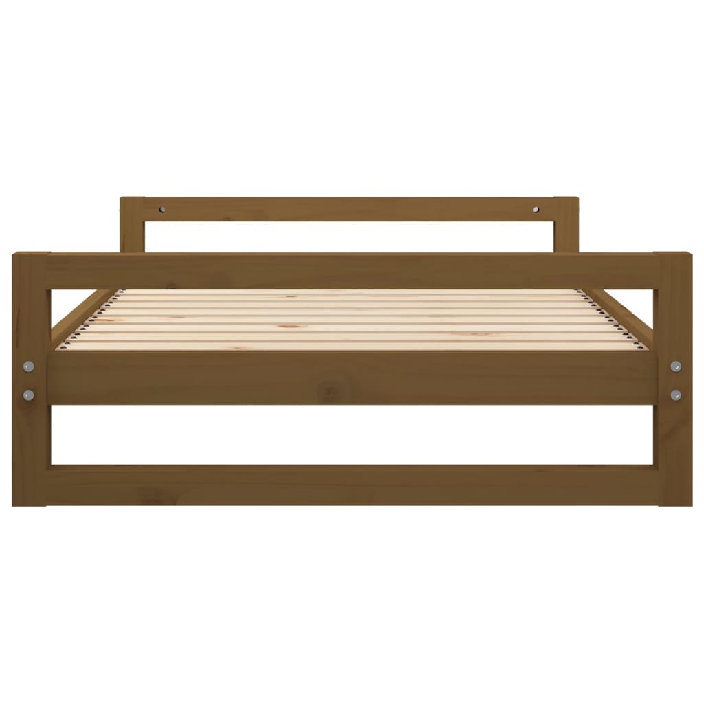 Dog bed, honey brown, 105.5x75.5x28 cm, solid pine wood