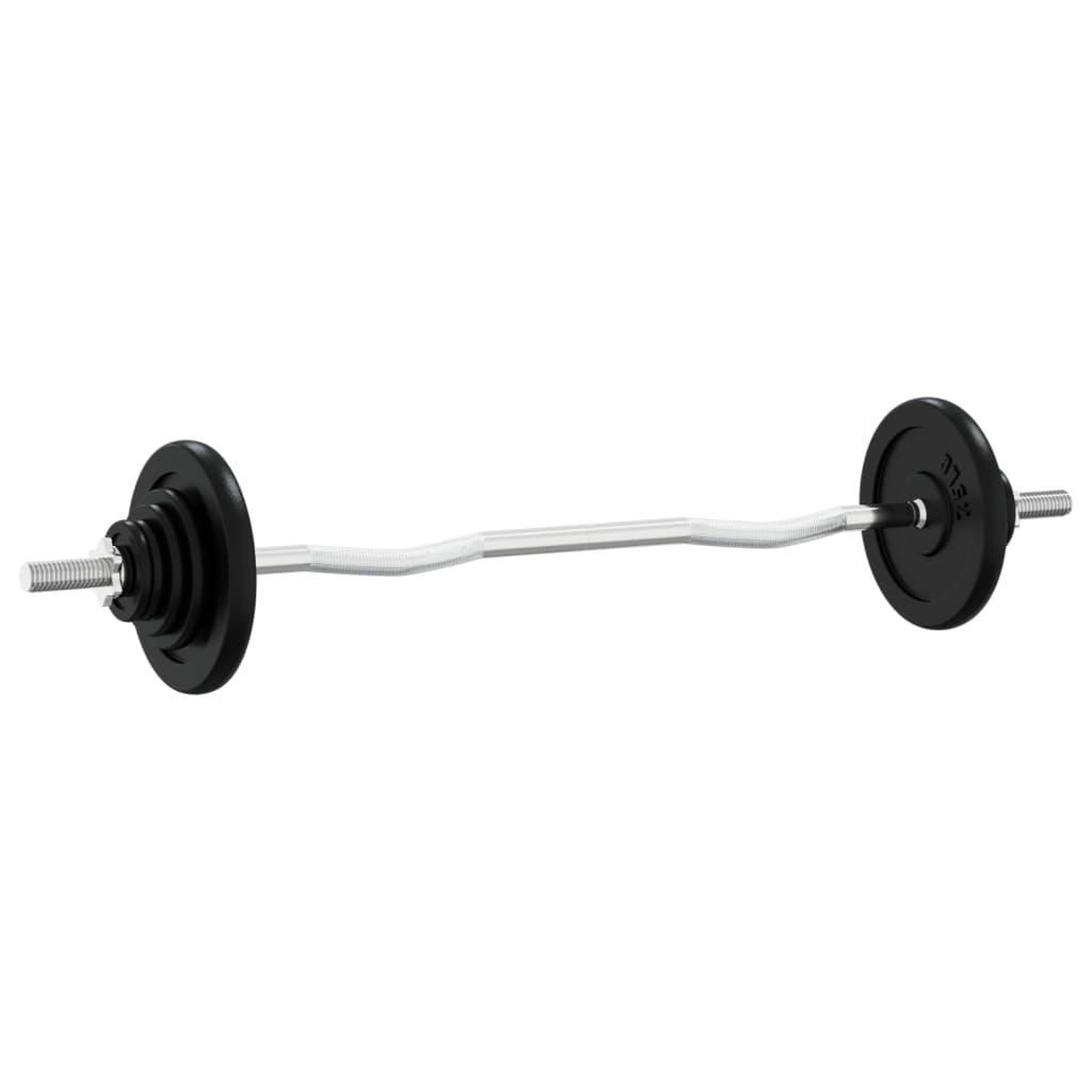 Dumbbell set with discs, 30 kg, cast iron and chrome steel