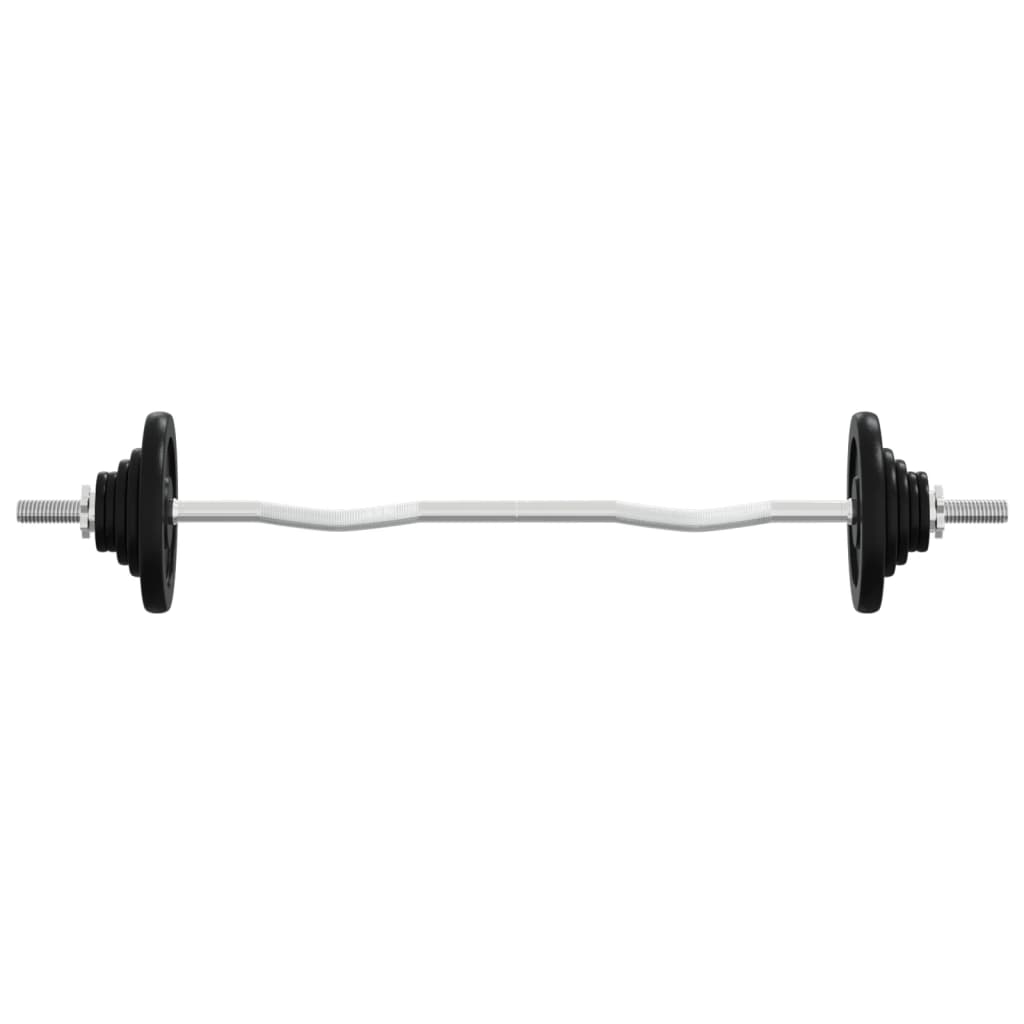 Dumbbell set with discs, 30 kg, cast iron and chrome steel