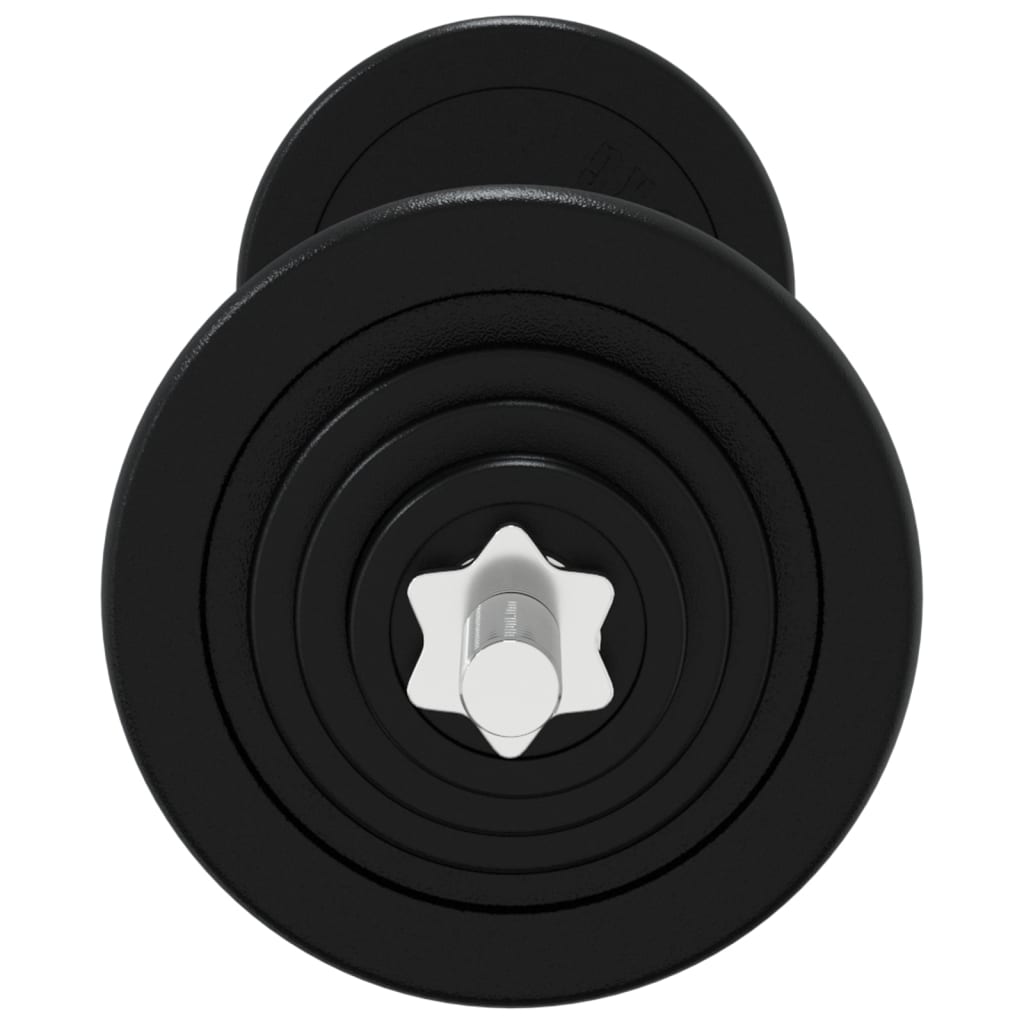 Dumbbell set with discs, 30 kg, cast iron and chrome steel