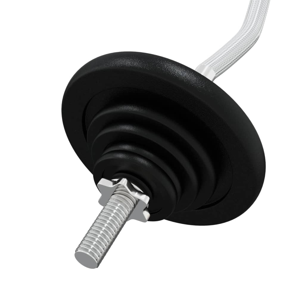 Dumbbell set with discs, 30 kg, cast iron and chrome steel
