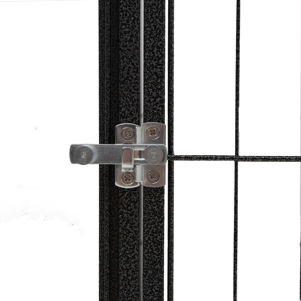 Dog pen with 6 panels, black, 50x100 cm, steel