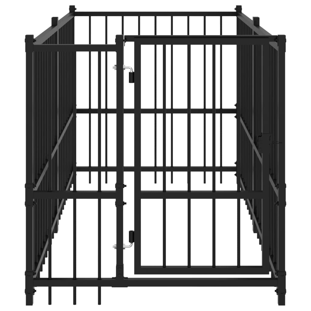 Dog paddock, black, 193.5x97x100 cm, steel