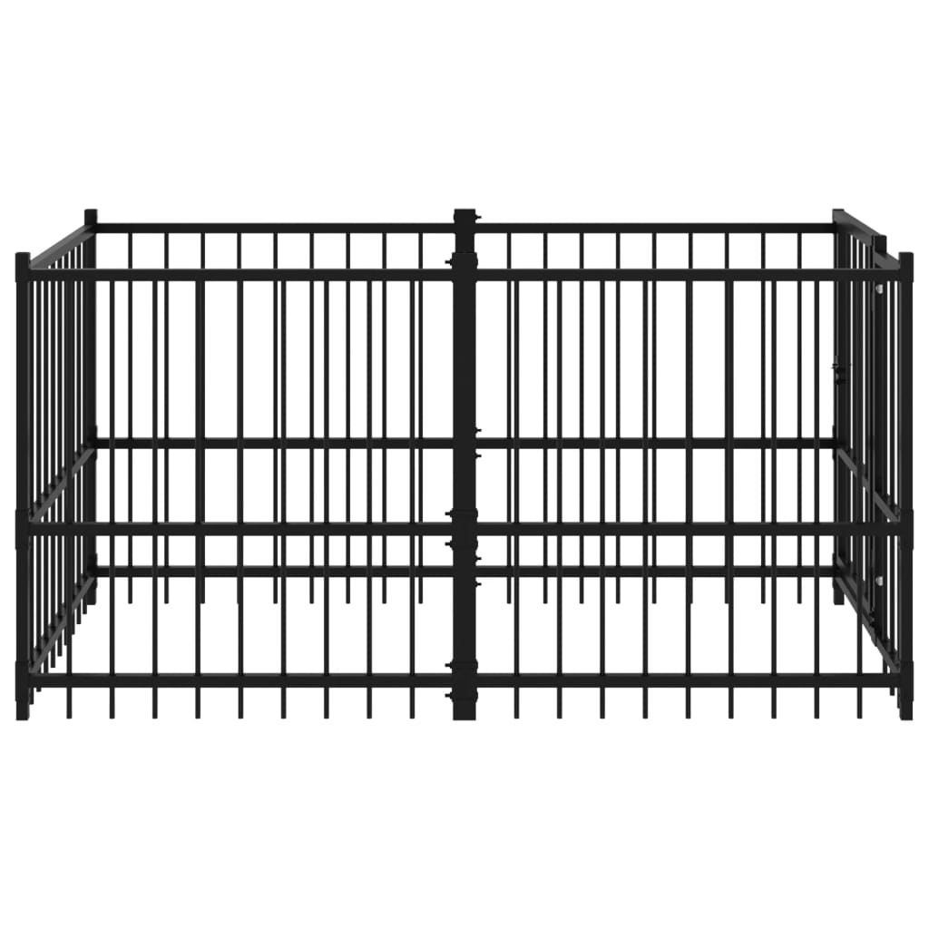 Dog paddock, black, 193.5x97x100 cm, steel