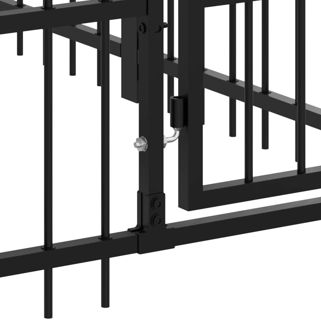 Dog paddock, black, 193.5x97x100 cm, steel