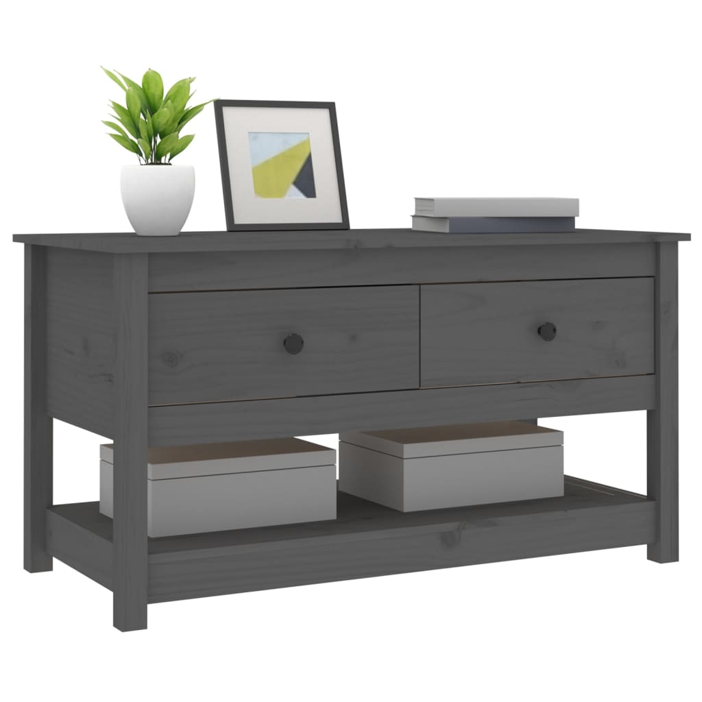 Coffee table, gray, 102x49x55 cm, solid pine wood