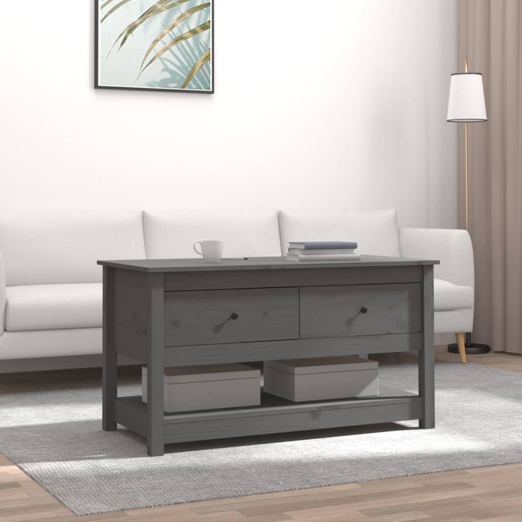 Coffee table, gray, 102x49x55 cm, solid pine wood