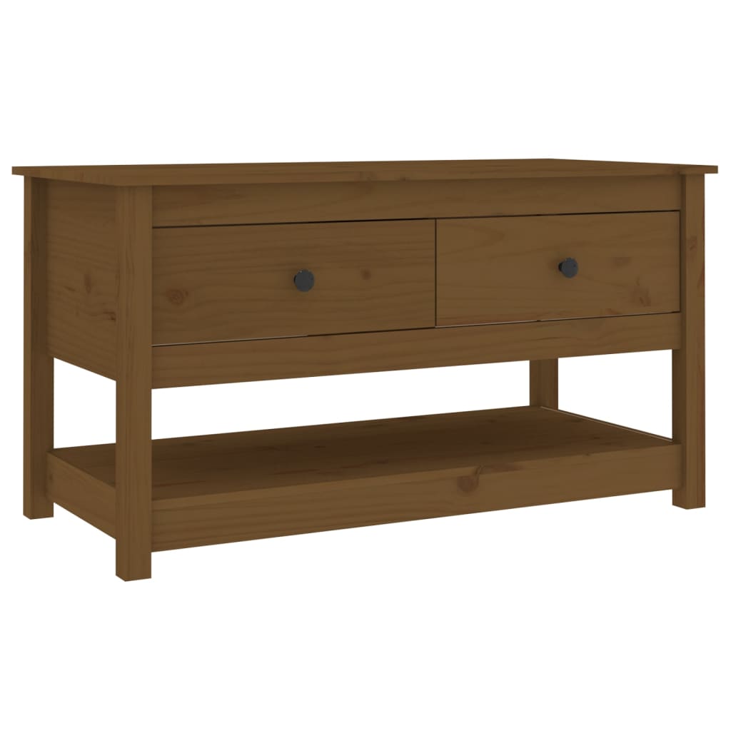 Coffee table, honey brown, 102x49x55 cm, solid pine wood