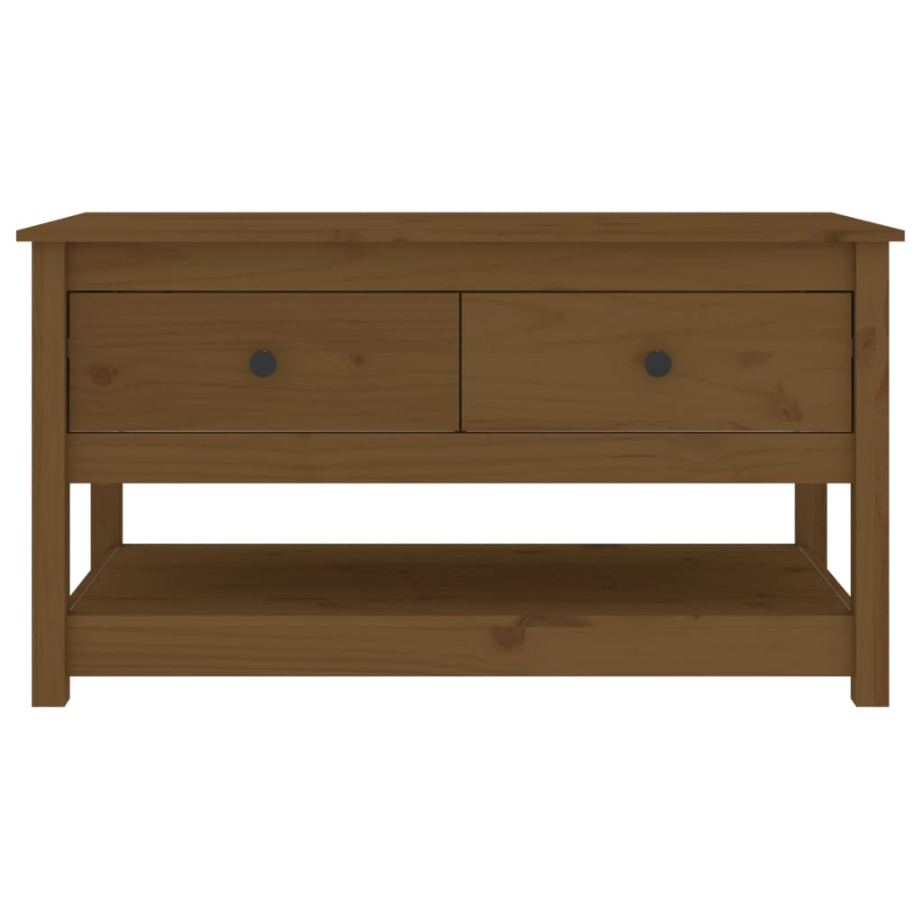 Coffee table, honey brown, 102x49x55 cm, solid pine wood