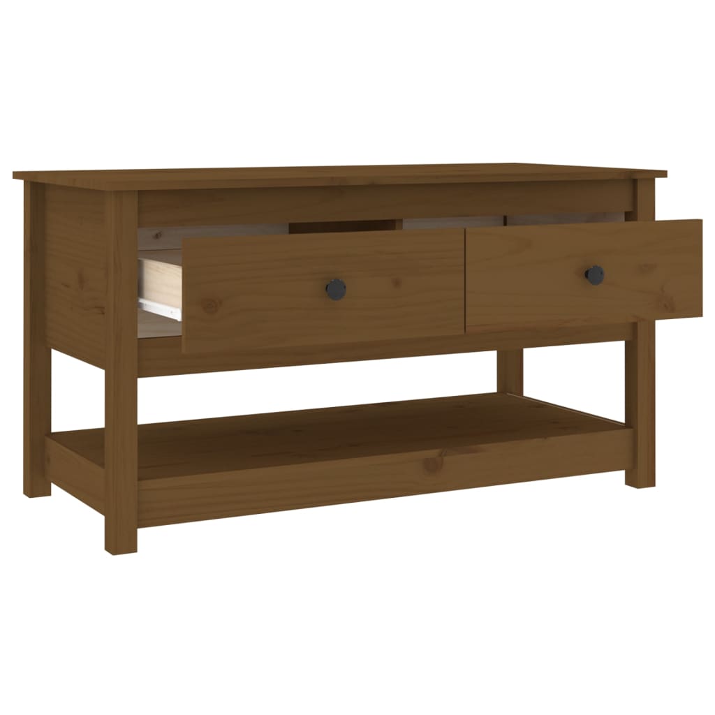 Coffee table, honey brown, 102x49x55 cm, solid pine wood