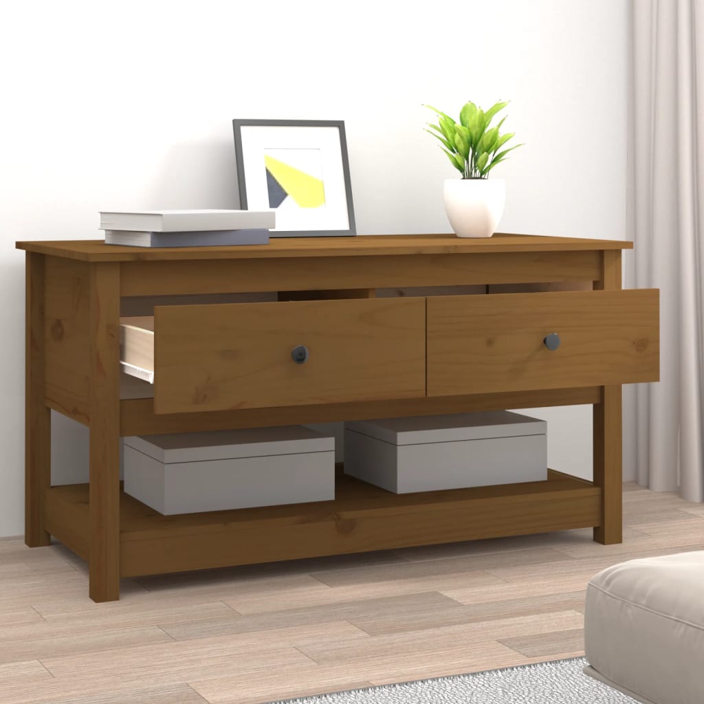 Coffee table, honey brown, 102x49x55 cm, solid pine wood