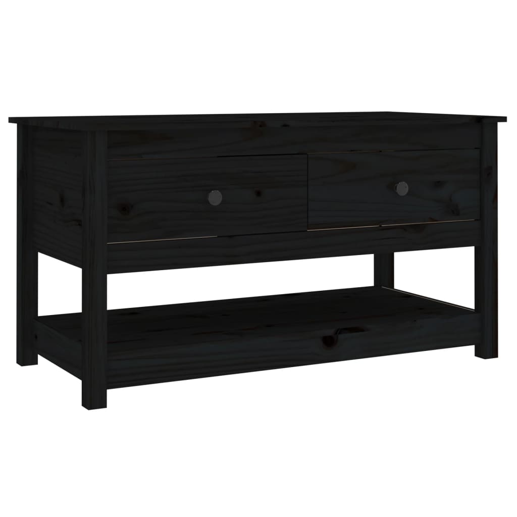 Coffee table, black, 102x49x55 cm, solid pine wood