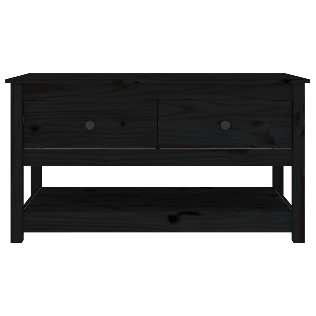 Coffee table, black, 102x49x55 cm, solid pine wood