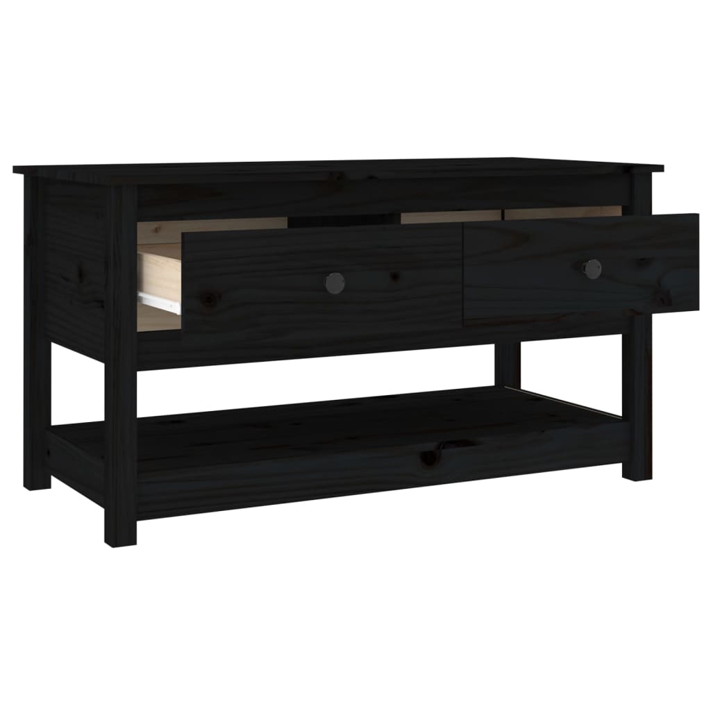 Coffee table, black, 102x49x55 cm, solid pine wood