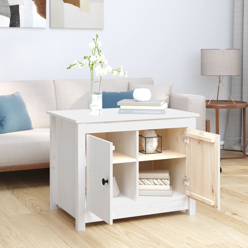 Coffee table, white, 71x49x55 cm, solid pine wood