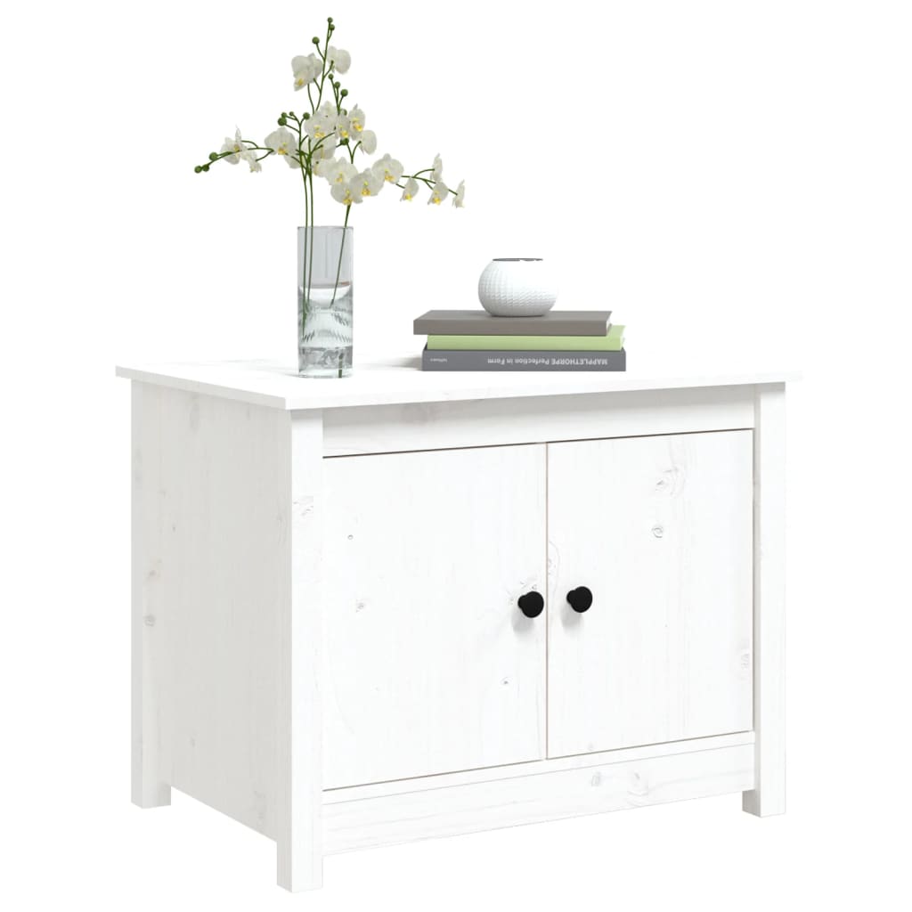 Coffee table, white, 71x49x55 cm, solid pine wood