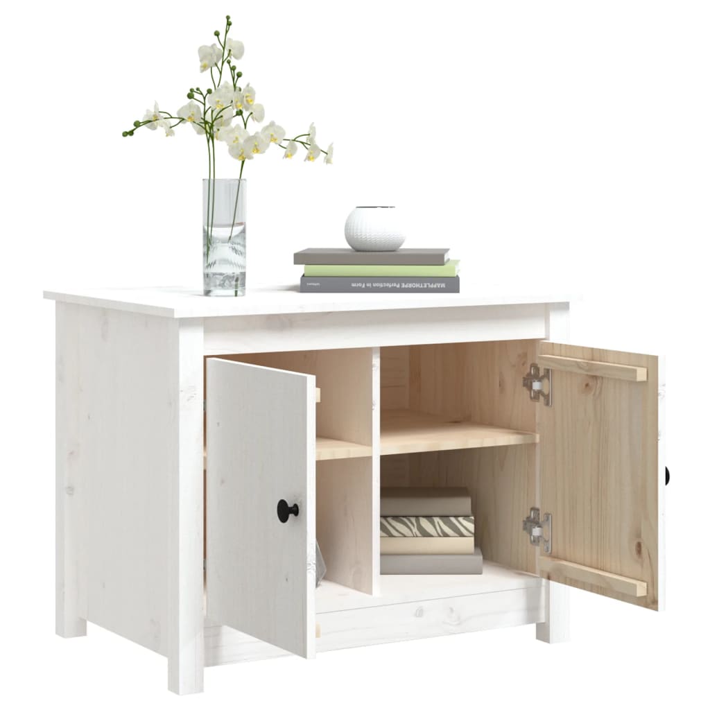 Coffee table, white, 71x49x55 cm, solid pine wood