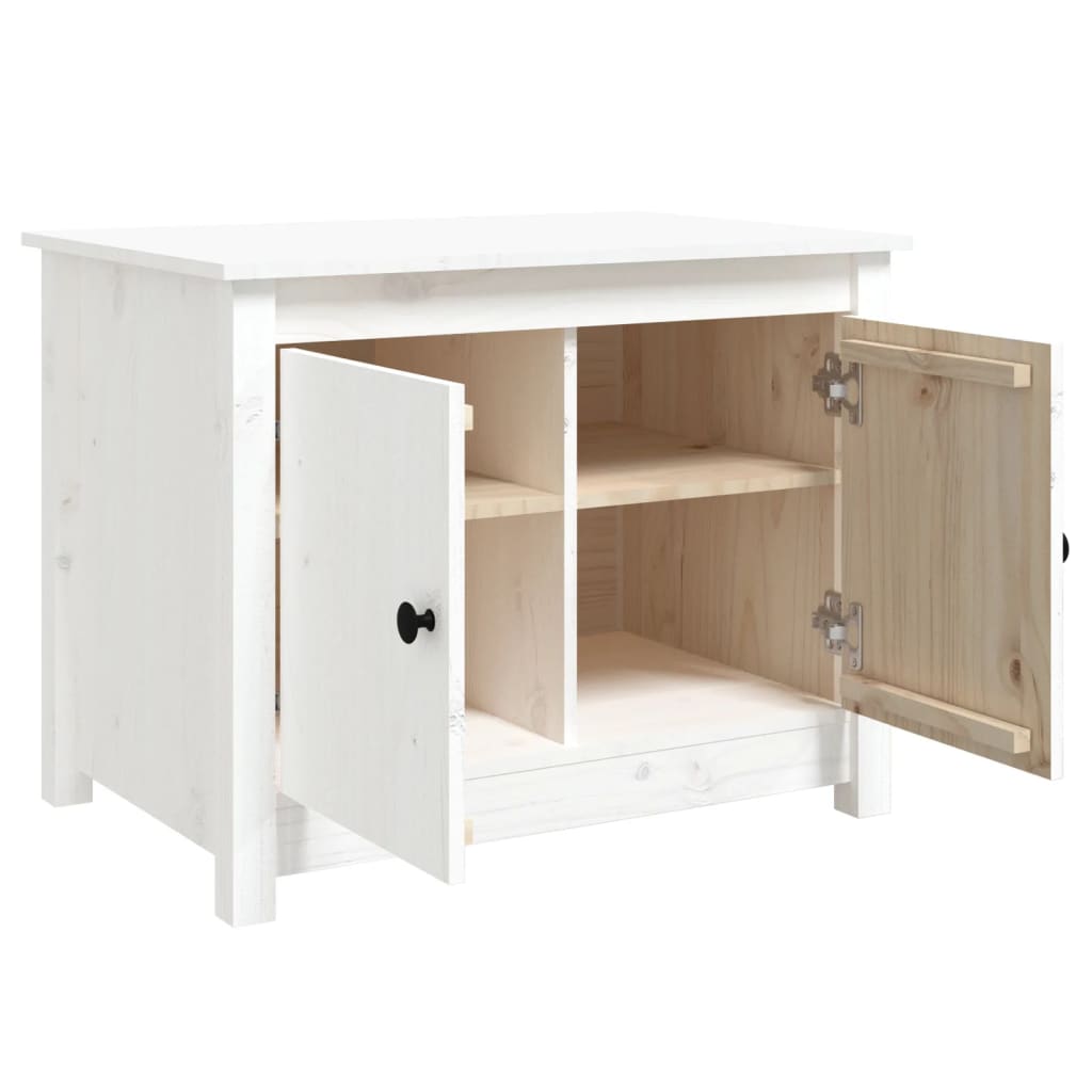 Coffee table, white, 71x49x55 cm, solid pine wood