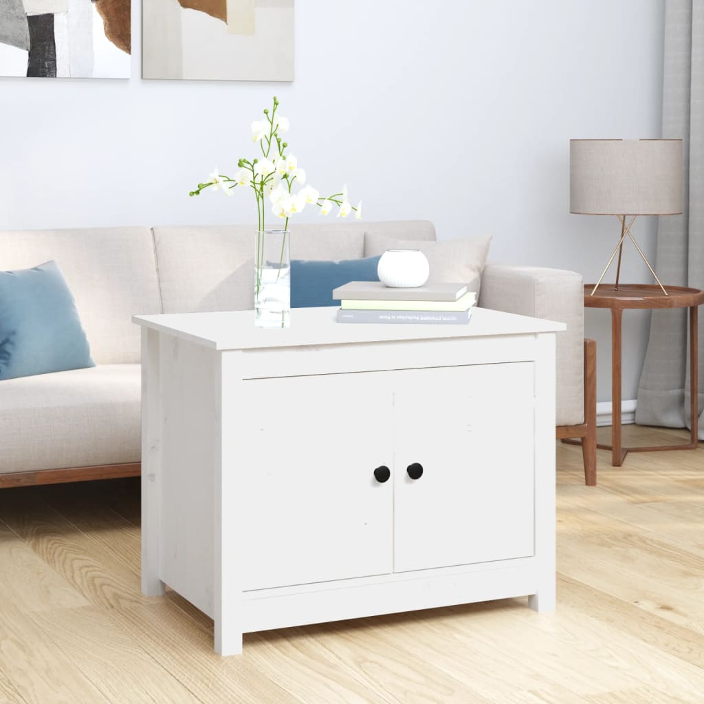 Coffee table, white, 71x49x55 cm, solid pine wood