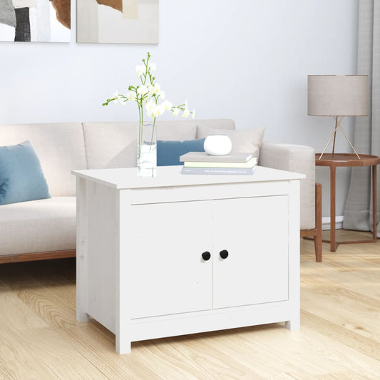 Coffee table, white, 71x49x55 cm, solid pine wood